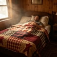 thumbnail image 4 of Gallickan Independence Day Star Plaid Print Flannel Blanket C 51x59in, Patriotic Throw Blanket, 1pc, 4 of 6