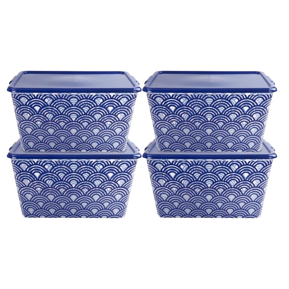 Mainstays 4pack 14.5 gal / 53L Translucent Plastic Storage Tote Boxes