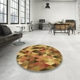 thumbnail image 4 of Ahgly Company Machine Washable Indoor Round Transitional Saddle Brown Area Rugs, 8' Round, 4 of 7