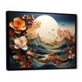 thumbnail image 2 of Designart "Vintage Winter Charm in Japanese Rivers III" Landscapes Framed Wall Art - Traditional Orange Winter Landscape Entryway Framed Wall Art, 2 of 6