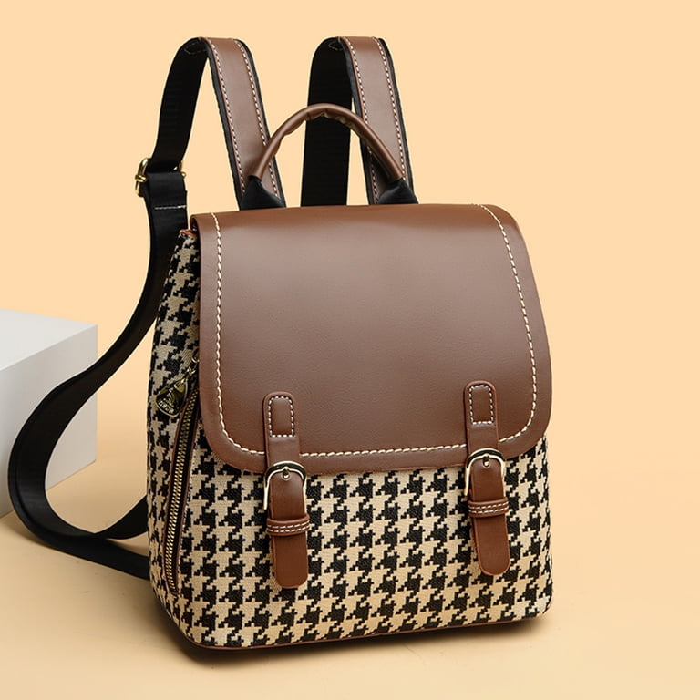 Fashion Backpack Purse for Women, Small Checkered Travel 