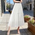 thumbnail image 2 of MuXiKeJi Clothes Women's Fashionable Mesh Midi Skirt with Elegant Bow Knot Detail and Pleated Design, 2 of 4