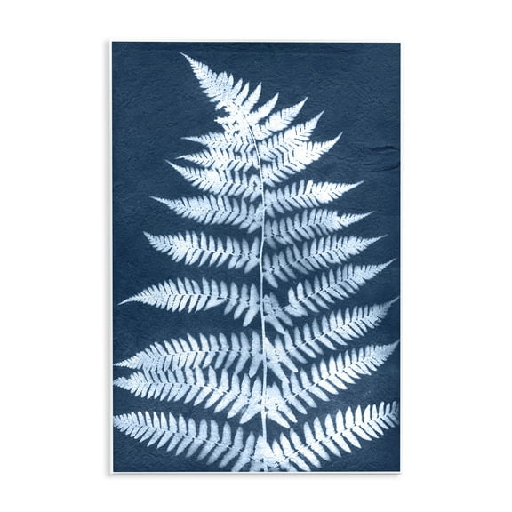 Stupell Industries Forest Fern in Blue Botanical & Floral Painting Unframed Art Print Wall Art, 10 x 15