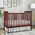 thumbnail image 3 of Baby Convertible Crib 3 In 1, Converts from Baby Crib to Toddler Bed, New Zealand Pinewood Baby Bed with Locking Wheels and Teething Rail, Crib with 4 Height Adjustment and Non Toxic Finish, Cherry, 3 of 9