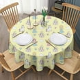 thumbnail image 3 of Yellow Princess Unicorn Pattern Round Tablecloth 60"x60",Wrinkle Wipeable Table Cloth for Kitchen Dining Room Picnic Patio Party, 3 of 6
