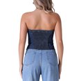 thumbnail image 3 of TOP DE DENIM CORSET PARA MUJERES INSPIRE CHIC, CON BOTONES EN LA PARTE FRONTAL, HEM DESGASTADO Y ESPALDA ELÁSTICA, 3 of 5