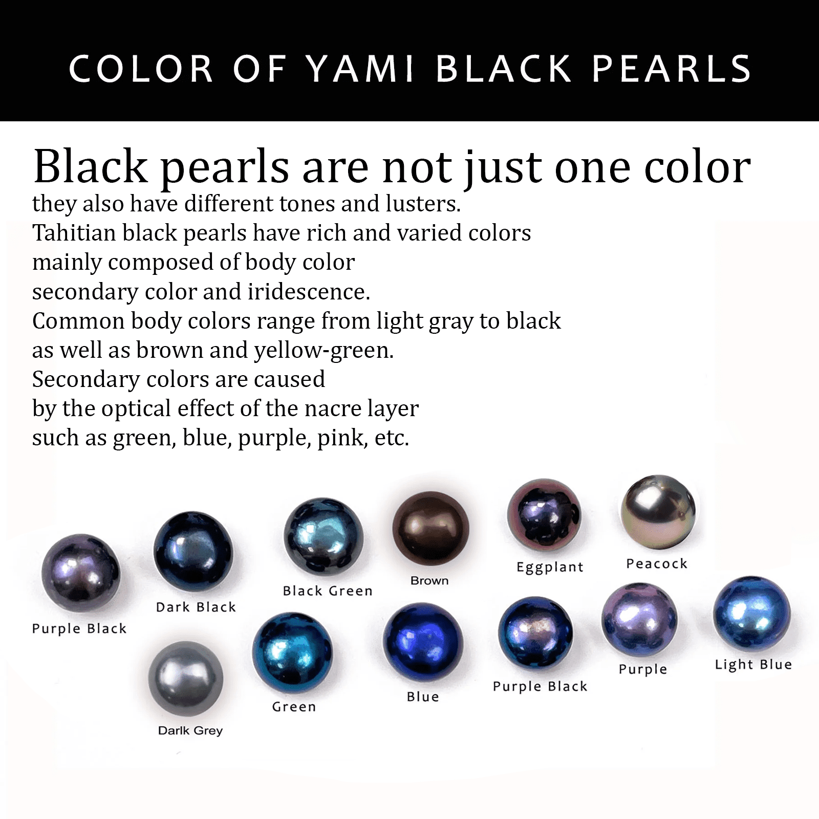 Yami Saltwater Cultured Drop Black Pearl Earrings with 925 Sterling Silver Ear Hooks CZ Valentine's Day Gift for Her