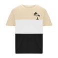 thumbnail image 3 of Mens Casual Pantalones Cortos Cuello Redondo Patchwork Impresión Suéter Blusa de Fitness, Camisetas para Hombre, 3 of 4