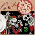 thumbnail image 4 of Christmas Jack Placemats Set of 4, Xmas Ball Snowflake Dining Place Mats Table Decor, Winter Funny Holiday Home Kitchen Decoration 12 x 18 Inch, 4 of 6