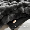 thumbnail image 5 of EverGrace Ultra Soft Luxury Fluffy Faux Rabbit Fur Throw Blanket, Thick Warm Bubble Throw for Bed, Cozy Plush Reversible Blankets for Couch, Chair, Sofa, Marble Black, 60x80 Inches, 5 of 8