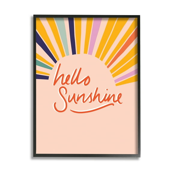 Stupell Industries Hello Sunshine Exclamation Sunrise Rainbow Rays, 16 x 20, Designed by Heather McLaughlin
