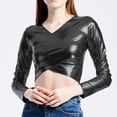 thumbnail image 2 of GDREDA Haut tube en Cuir Uni pour Femmes performance tops Vierges, 2 of 5