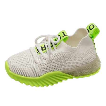 

Zanvin Kids Sneakers on Clearance Children Kids Baby Girls Boys Letter Mesh Led Luminous Sport Run Kids Sneakers Shoes Green 26