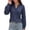 Navy, variant on StSilkitty Loose Casual Sweatshirt Eyelet Long Sleeve V Neck Sweatshirts Solid Color Fashion Comfy Pullover Shirts