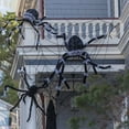 thumbnail image 3 of Huge Black White Spider Halloween Decoration Cobweb Home Festival Party Bar Haunted House Decor Spiderweb 141.73*141.73*0.39Inches Black, 3 of 9