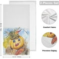 thumbnail image 2 of Dreamtimes Funny Pumpkin Autumn Hand Towels 2 PCS, Ultra Soft and Highly Absorbent, Watercolor Thanksgiving Decorative Fingertip Towel for Home, Bathroom, Kitchen, 28.3"x14.4", 2 of 5