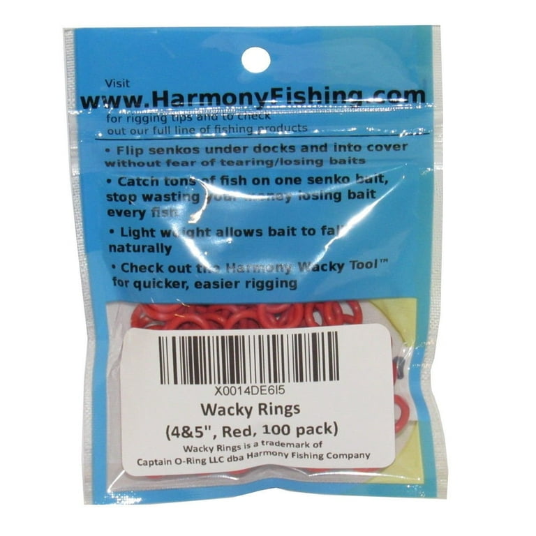 REACTION RED O-Rings For Wacky Rigging Senko Worms 100 pcs - 4&5