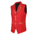 thumbnail image 6 of LEKWK Mens Victorian Vest Vintage Prince Costume Renaissance Gothic Gold Trim Chain Waistcoat Costume Cosplay Halloween Themed Party Fancy Dress, 6 of 9