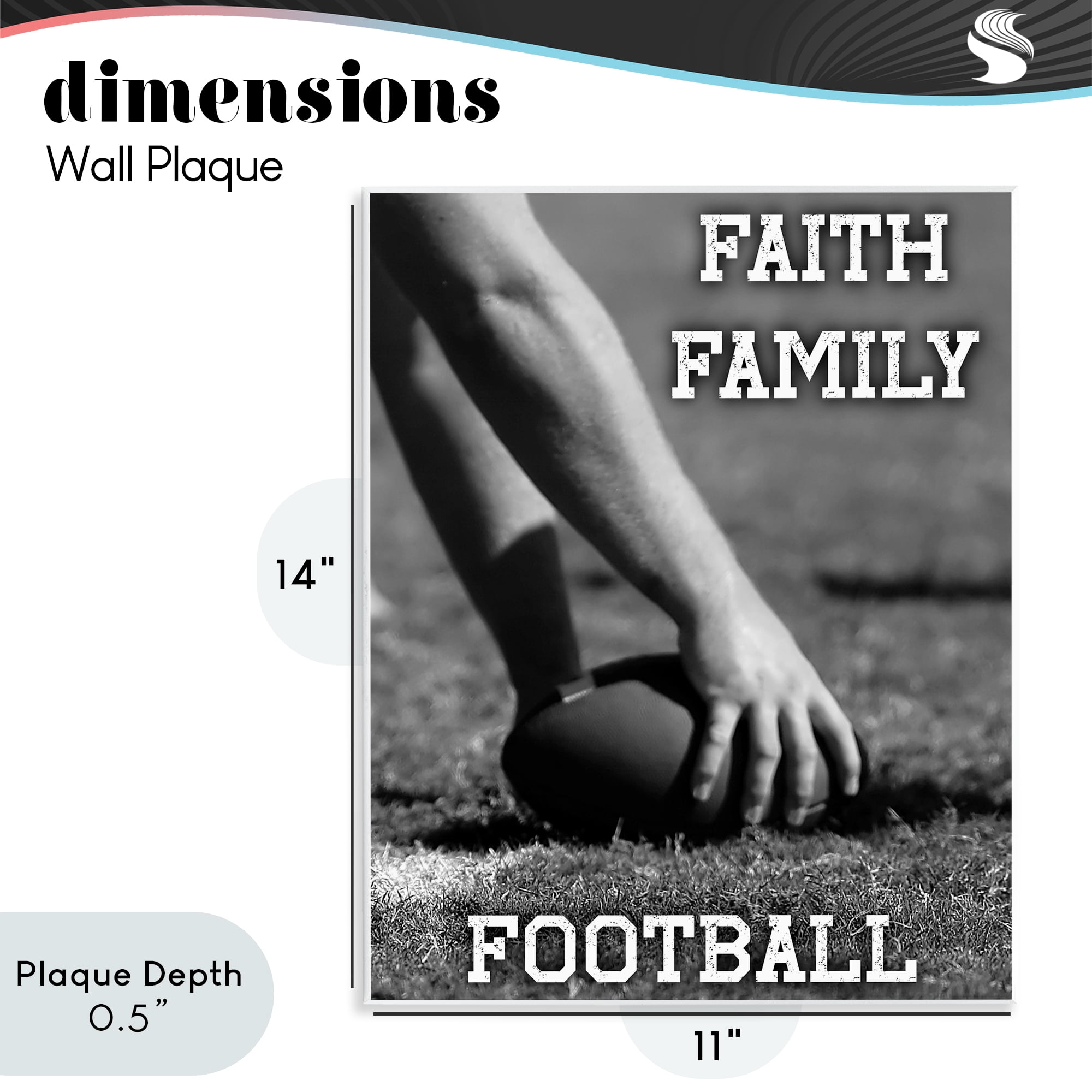 Stupell Industries Faith Family Football Hike Wall Plaque Art, design by Marcus Prime