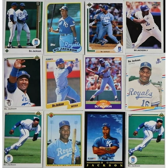 20 Assorted Bo Jackson Kansas City Royals Collectible Baseball Cards
