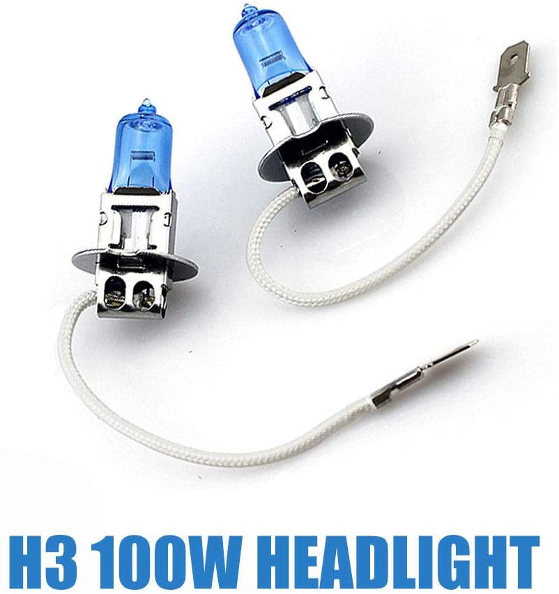 H3 12V 100w 5000K White 1 Pair Xenon Gas HID Light Bulbs Foglight 2pcs 