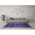 thumbnail image 3 of Ahgly Company Machine Washable Indoor Square Persian Blue Traditional Area Rugs, 8' Square, 3 of 4