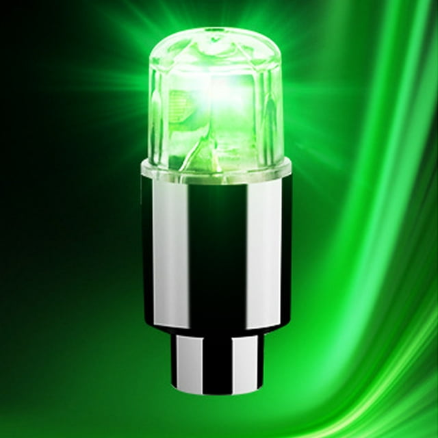 2-Pack Auto-Sensing LED Bike Wheel Lights, Motion & Light Activated, Waterproof Colorful Cycling with Built-in Batteries, Durable & Rustproof for Bicycles, Cars, Motorcycles - Green