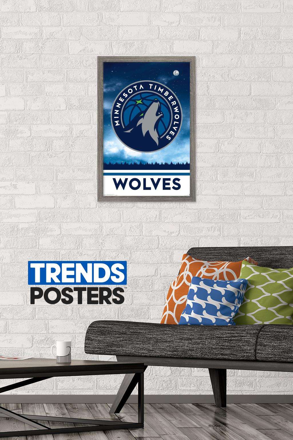 NBA Minnesota Timberwolves - Logo 18 Wall Poster, 14.725" x 22.375", Framed
