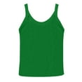 thumbnail image 5 of Women's Scoop Neck Ribbed Sleeveless Tank Top, Stretchy Casual Shirt for Workout or Everyday Summer Wear,Green XL, 5 of 5