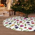 thumbnail image 6 of Lsque Tulips Flowers Print Christmas Tree Skirt, Tree Skirt with Ties or Velcro, Perfect for Holiday Decorations, Halloween, and New Year-36", 6 of 7