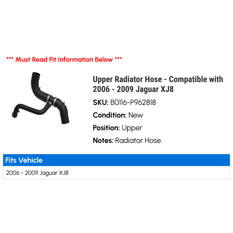 パイクーハン Upper Radiator Hose - Compatible with 2006 - 2009 Jaguar XJ8