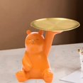 thumbnail image 4 of Bandeja de almacenamiento de estatua de oso polar de resina nórdica, esculturas de animales, cosméticos naranja, 4 of 9