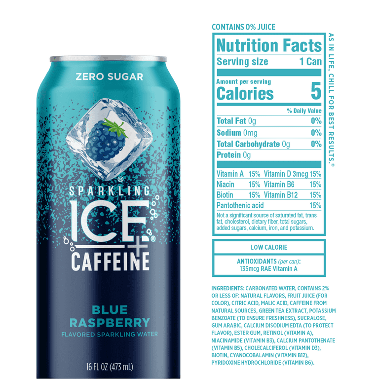 Sparkling Ice® Caffeinated Blue Raspberry Flavored Sparkling Water