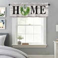 thumbnail image 5 of Home Window Valance for Kitchen, Spring Country Farm Green Boxwood Flowers Wreath Grey Wood Grain Rod Pocket Short Curtain for Small Windows, Light Filtering Decorative Valance, 54 x 18 Inch, 5 of 9