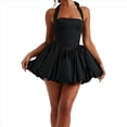 thumbnail image 3 of Vestido Halter Sin Mangas para Mujer, Informal, con Lazo, Espalda Descubierta, Corsé, Vestido de Fiesta con . Negro M, 3 of 10