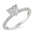 thumbnail image 2 of Ammo Jewel 14K White Gold Plated 2.2 Ct Heart Cut Diamond Halo Engagement Ring - Dazzling Lab-Created Diamond Rings - Ideal for Engagement, Wedding and Special Occasions - Perfect Gift for Her, 2 of 3
