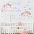 thumbnail image 2 of Less Than 5 Stickers Colorful English Letters Cartoon Rainbow Cloud Stickers PVC Stickers Removable Personality Wall Stickers Living Room Bedroom PVC Stickers Bathroom Toilet Decorative Wall Stickers, 2 of 6