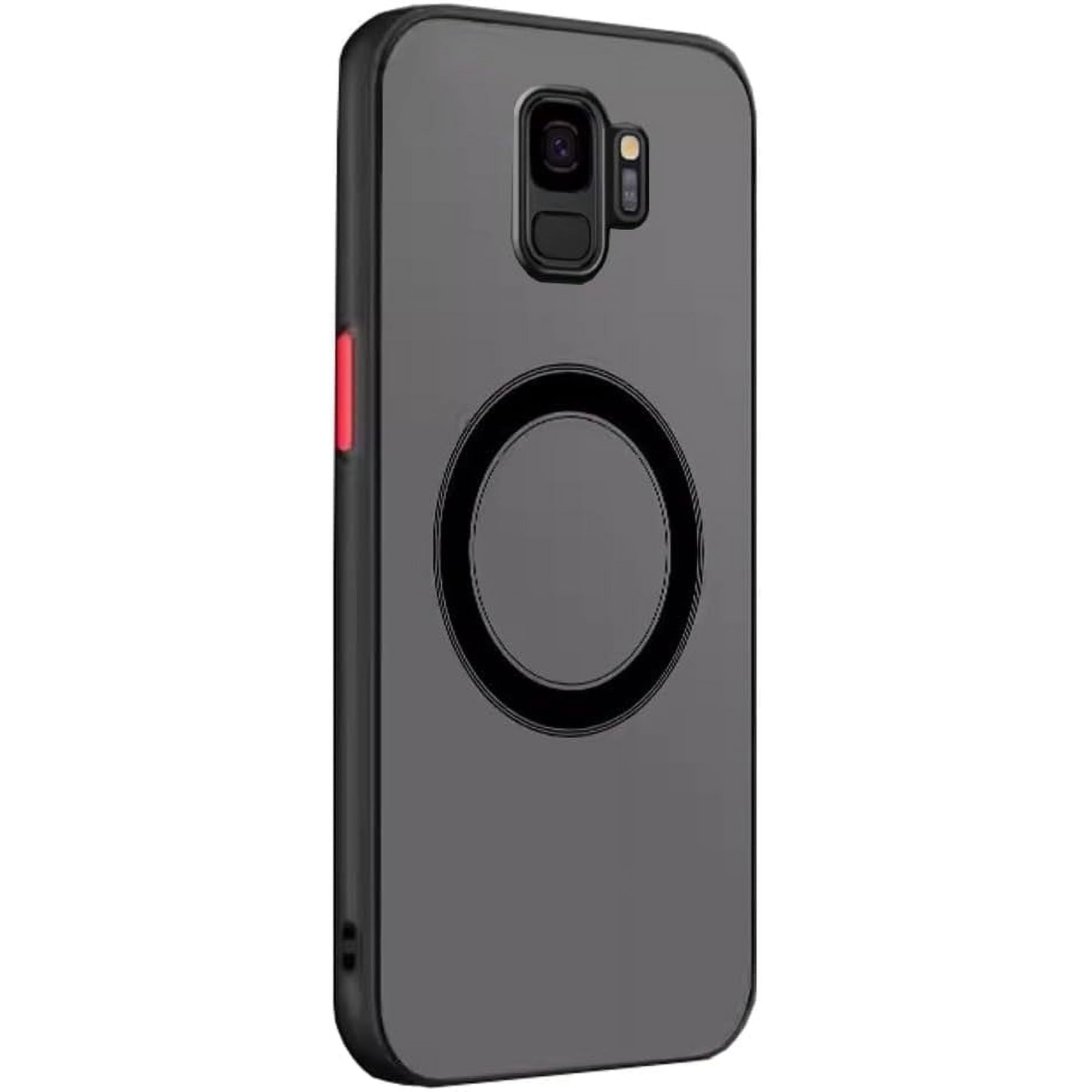 Galaxy S9 Case [Support Magsafe Charger] Wireless Anti-Scratch Shockproof Matte Clear Camera Lens Protector Slim Thin Protective Phone Cover Case for Samsung Galaxy S9 5.8"-Black