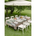 thumbnail image 3 of Outdoor Tablecloth with Umbrella Hole and Zipper, Bottles and Plants Rectangle Table Cloth 60x120 Inch Waterproof Tablecloth, Farmhouse Country Rustic Brown Wooden Plank Picnic Table Cover for Patio, 3 of 7