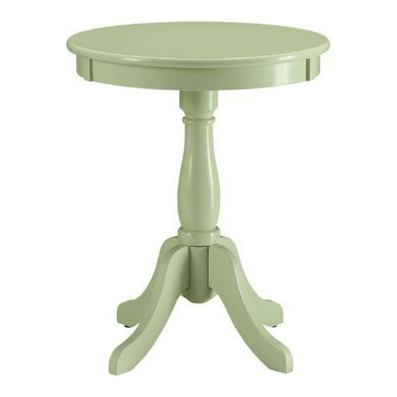 Light Green Solid Wooden Pedestal Side Table