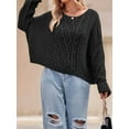 thumbnail image 6 of Womens Oversized Cable Knit Crew Neck Long Sleeve Fall Chunky Pullover Casual Loose Fit Sweater Tops, 6 of 9