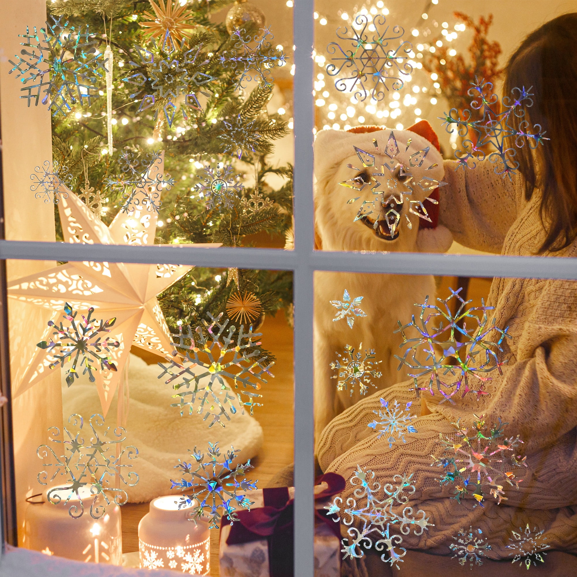 Unique Bargains Snowflake Window Decal for Windows and Home Geometric Multicolor