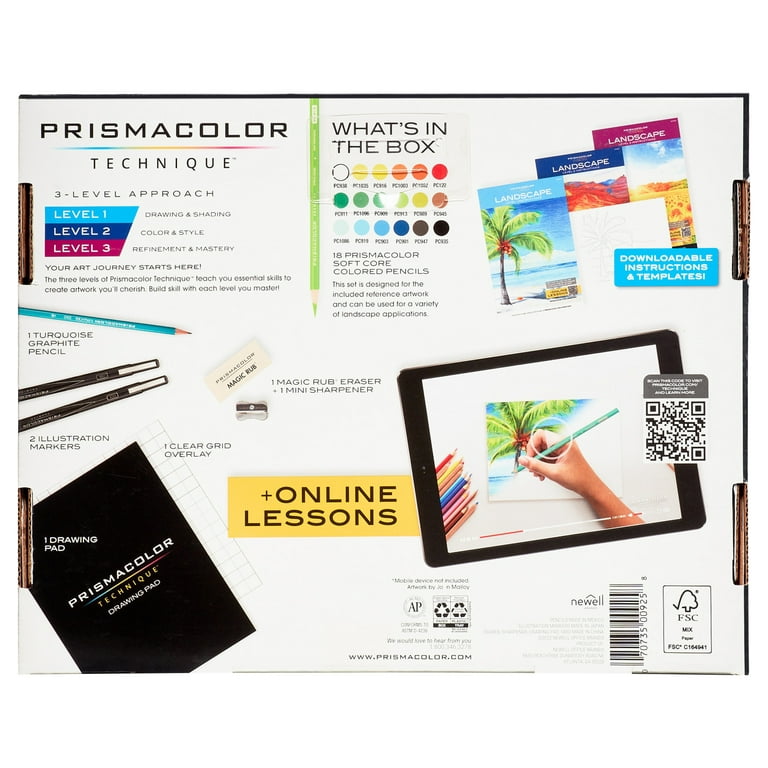 Prismacolor Technique, Art Supplies and Digital Art Lessons, Landscape  Drawing Set, 25 Count, Adult 