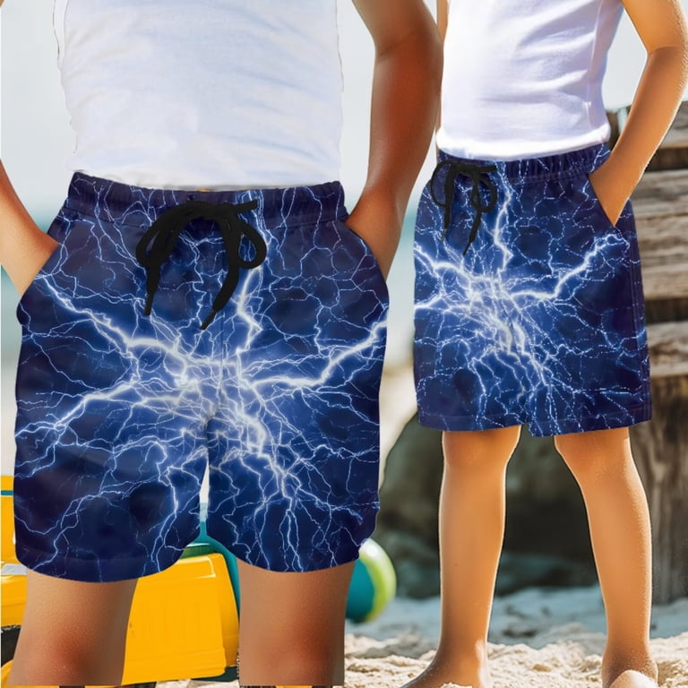 Uourmeti Lightning Boy's Shorts Sets Kid Aloha Shirts and Swim