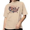 thumbnail image 2 of Smartprints 250th Anniversary USA Floral Map Art Women's T-shirt, Natural, S, 2 of 3