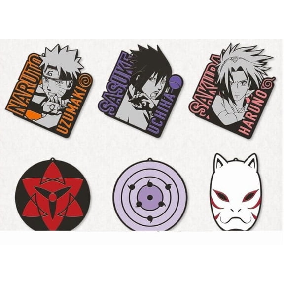 Bandai Naruto 20th Anniversary Team 7 Pin Set (Spun Will of Fire)