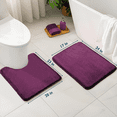 thumbnail image 2 of ComfiTime 2 Piece Bathroom Rugs Set – Thick Memory Foam, Non-Slip Bath Mat, Soft Plush Velvet Top, Ultra Absorbent, Small, Large & Long Rugs for Bathroom Floor, Eggplant, 17*24 & U, 2 of 10