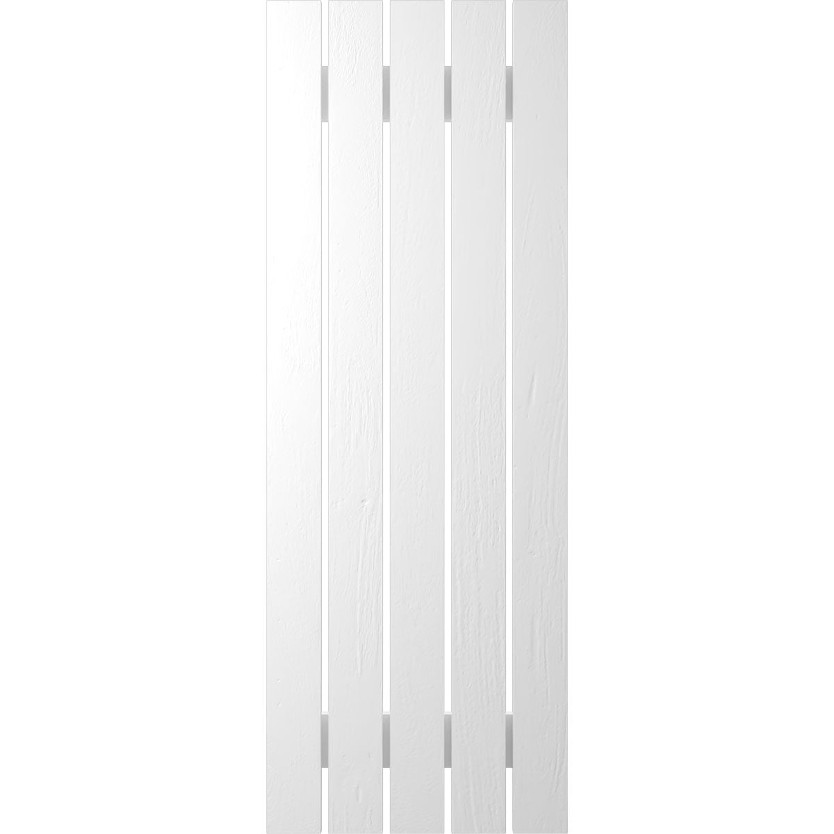 Ekena Millwork 19 1/2"W x 52"H Americraft Five Board (2 Batten) Exterior Real Wood Spaced Board-n-Batten Shutters (Per Pair), White