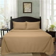 thumbnail image 2 of Bed Sheet Set 4 Piece with 1 Zipper Closure Duvet Cover - 100% Egyptian Cotton & 600 Thread Count 5 Piece Bedding Sheet Set - Fit Upto 16" Inch Deep Pocket - Taupe Solid, Full Size., 2 of 7