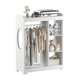 thumbnail image 4 of Auto Beyond Kids Dress up Storage with Mirror, 3-Tier Shelves, Bottom Tray, Pretend Play Costume Dresser Organizer Center, Wooden Open Hanging Armoire Closet for Little Girls, 4 of 6